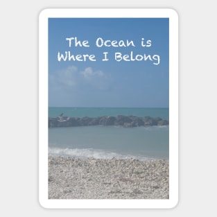 The Ocean is Where I Belong Sticker